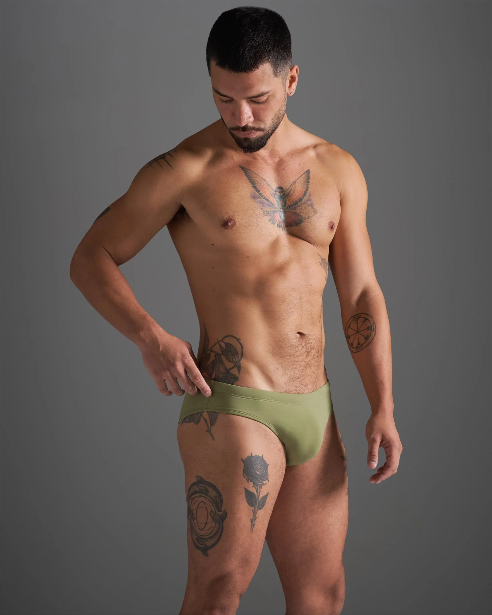 TEAMM8 Standard Swim Brief - Army - Image 4